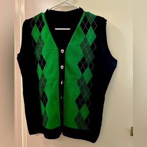 Elhoffer - Ambition Argyle sweater vest- size M unisex fit